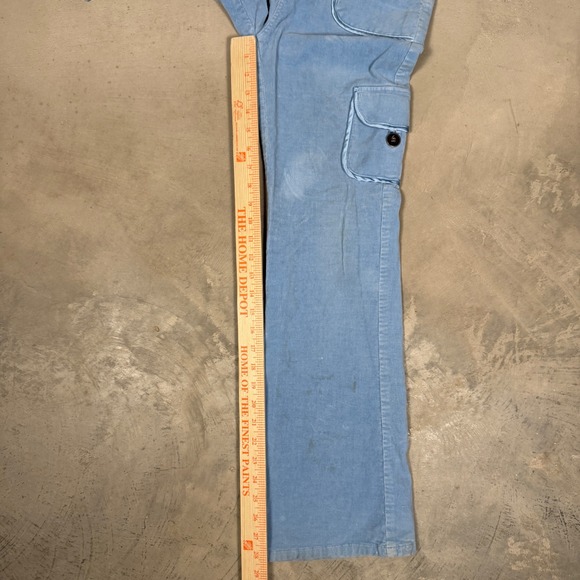 Paris Blues Light Blue Corduroy Cargo Flare Pants Womens 28 Vintage Y2K Utility - Picture 6 of 8